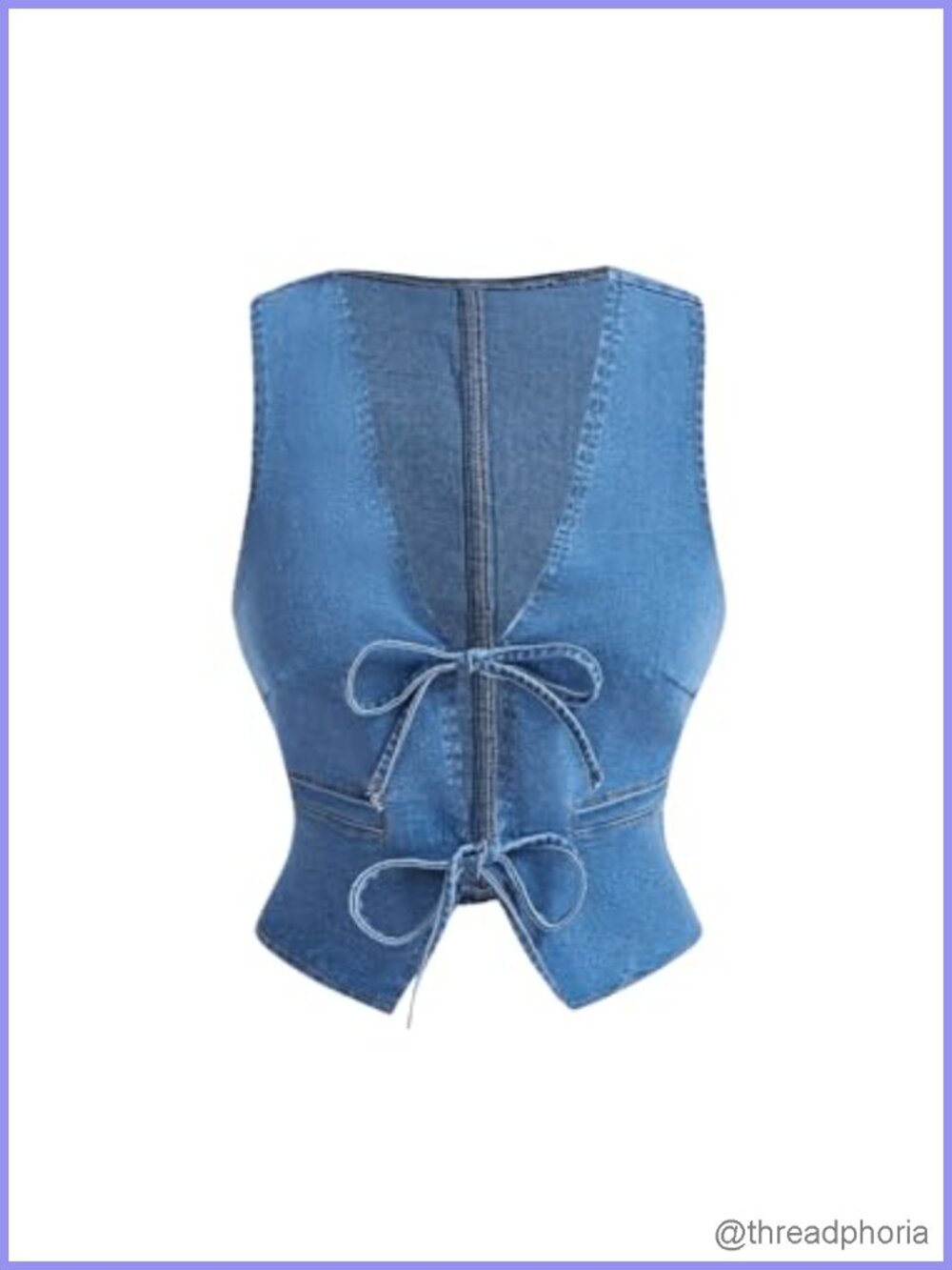 Women's Sleeveless Tie Front Denim Vest Cowgirl Western Top Stretchable